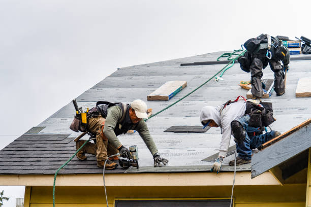 Professional Gutter Installation technician working in Renton, WA